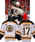 Milan Lucics 2012-13 Boston Bruins Game-Worn Stanley Cup Finals Jersey with Team LOA
