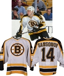 Sergei Samsonovs 1997-98 Boston Bruins Game-Worn Rookie Season Jersey - Great Game Wear! - Team Repairs! Calder Memorial Trophy Season! 