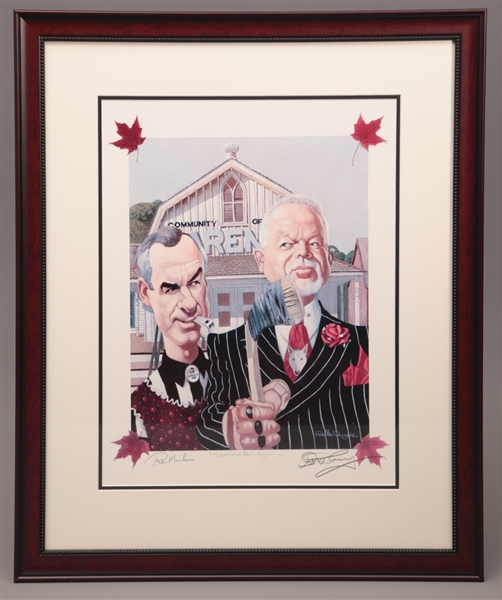 Don Cherry and Ron MacLean Dual-Signed "Canadian Gothic" Framed Limited-Edition Print #949/2003