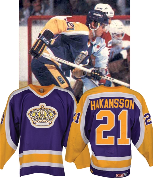 Anders Hakanssons 1983-84 Los Angeles Kings Game-Worn Jersey - Team Repairs!