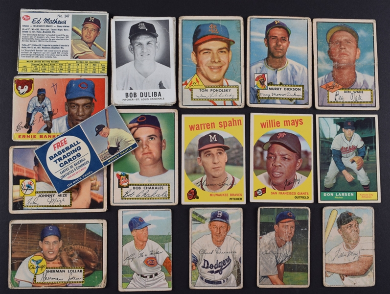 1950s and 1960s Topps, Bowman and Other Brands Baseball Card Collection of 135+