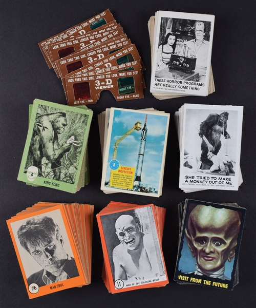 1959-64 Monsters/Space Card Collection with 1962 Spook Stories, 1961 Nu-Cards Horror Monster Series, 1963 Rosan Famous Monsters, 1963 Topps Astronauts, 1964 Outer Limits and Others