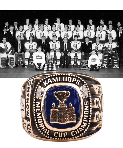 Ed Chynoweths 1994 Kamloops Blazers Memorial Cup Championship 10K Gold Ring from Family with LOA