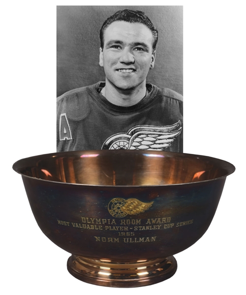Norm Ullmans 1965 Olympia Room Award "Most Valuable Player Stanley Cup Series" Trophy with Signed LOA