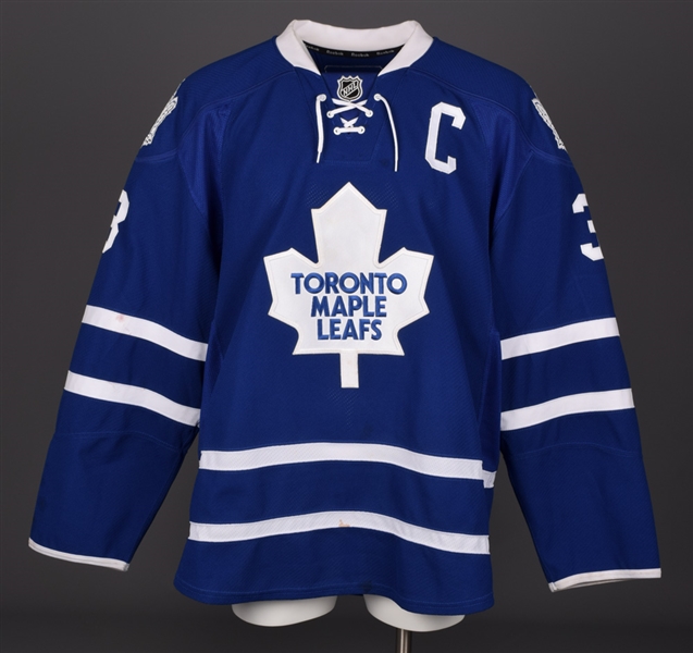 Dion Phaneufs 2011-12 Toronto Maple Leafs "NHL Player Media Tour" Event-Worn Captains Jersey