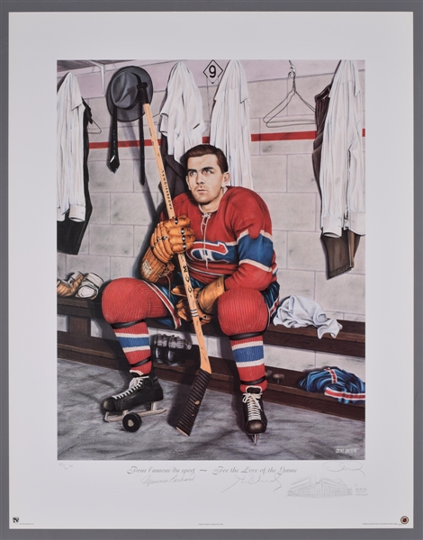 "For the Love of the Game" Maurice Richard Signed Print by Daniel Parry  - Original Artist Retouch 1/1 (25" x 32")