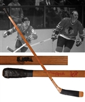 Bobby Hulls 1971-72 Chicago Black Hawks Game-Used Team-Signed Stick - 50 Goal Season!