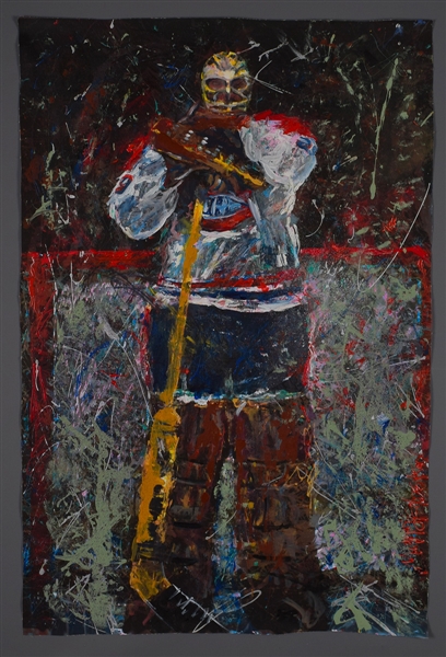 Ken Dryden Montreal Canadiens "The Stance" Original Painting on Canvas by Renowned Artist Murray Henderson (23” x 34 ½”) 