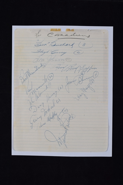 Montreal Canadiens 1953-54 Stanley Cup Finalists Team-Signed Sheet by 13 Featuring 7 Deceased HOFers Including Rocket Richard, Harvey, Beliveau and Geoffrion with LOA