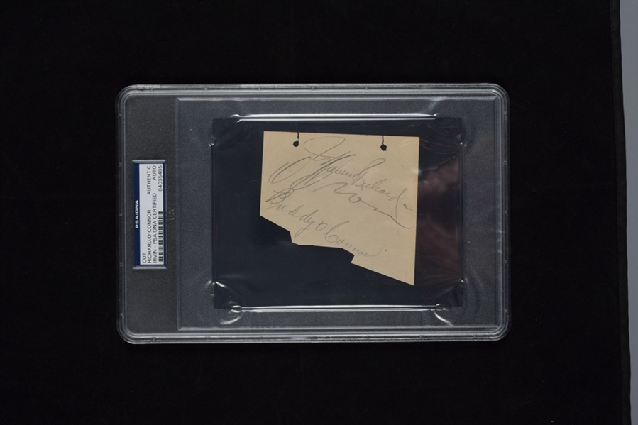 Montreal Canadiens Deceased HOFers Maurice Richard, Buddy OConnor and Dick Irvin Signed Album Page Cut - PSA/DNA Certified