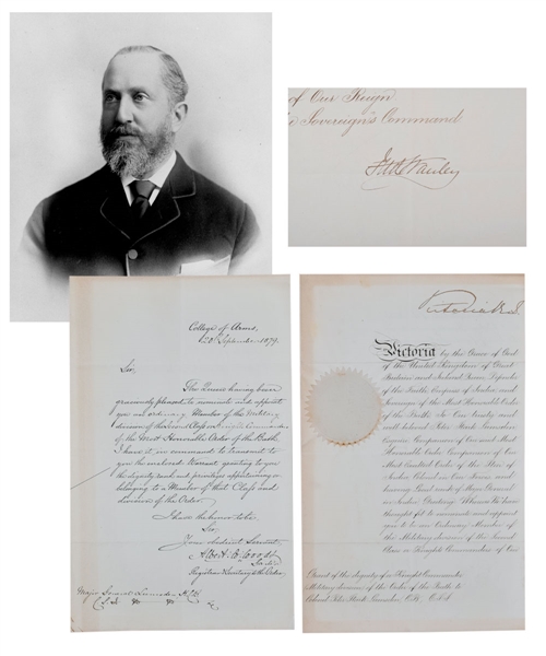 Lord Stanley and Queen Victoria Signed 1879 Military Commission Document