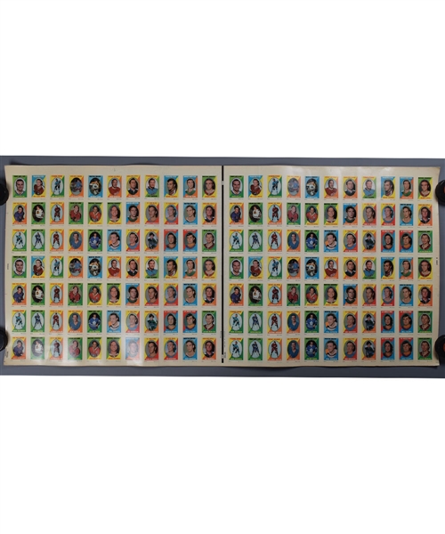 1970-71 Topps Hockey Sticker Stamps Uncut Sheet - 154 Stamps Total
