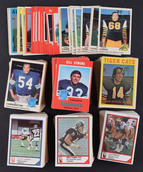 1970s/1980s CFL Football Collection with 1970, 1971 and 1972 O-Pee-Chee Sets, Various Team Sets and 1983 and 1984 Jogo Sets Including KSA-Graded 7.5 Warren Moon RC