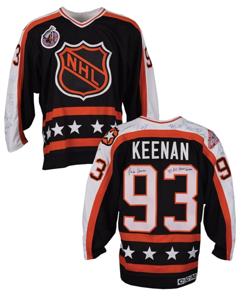 Mike Keenans 1993 NHL All-Star Game Campbell Conference Team-Signed Jersey Including Gretzky, Hull and Modano