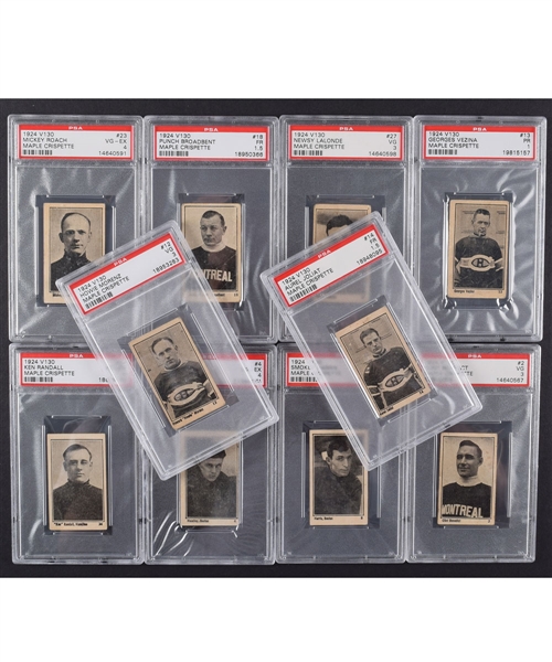 1924-25 Maple Crispette V130 PSA-Graded Hockey 29-Card Set - Fourth Current Finest PSA Set