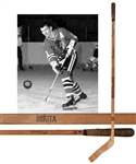 Stan Mikitas 1960s Chicago Black Hawks Northland "Banana Hook" Game-Used Stick with LOA