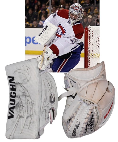 Carey Prices 2010-11 Montreal Canadiens Game-Used Vaughn Blocker and Glove