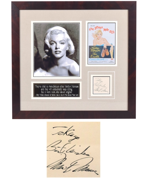 Marilyn Monroe Signed "The Seven Year Itch" Framed Display with PSA/DNA LOA (19 ½” x 20 ½”)