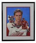 Steve Yzerman Signed Detroit Red Wings Original Doug West Framed Artwork (23" x 27") 