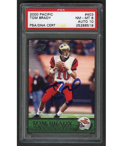 2000 Pacific Football Card #403 Tom Brady RC - Signed! - PSA/DNA Certified "Auto 10"