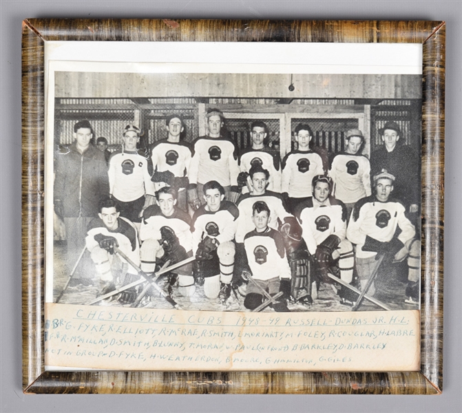 Chesterville Cubs 1948-49 Jr. Hockey Club Team Photo, Ledger/Scrapbook and CAHA Players Certificates (14)