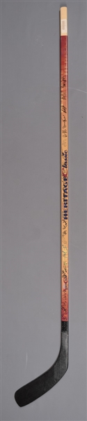 2003 Heritage Classic Edmonton Oilers MegaStars Team-Signed Stick by 20+ with Gretzky and Messier