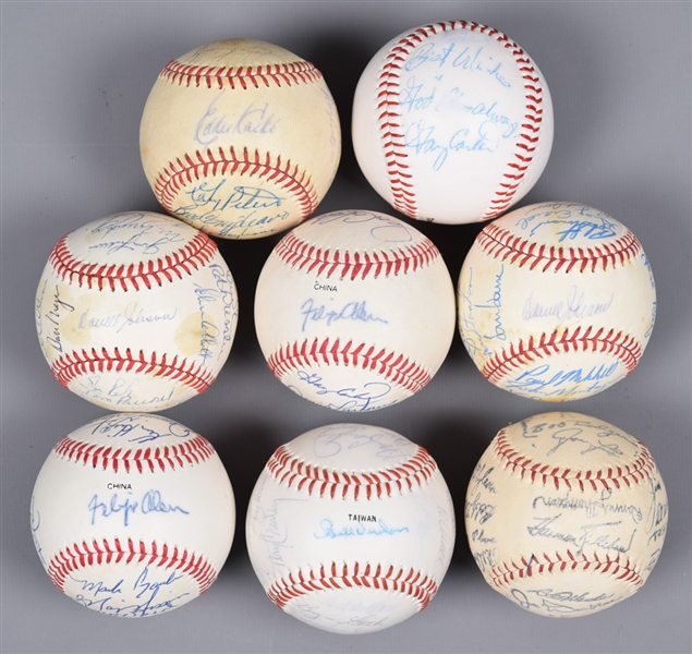 Montreal Expos, Boston Red Sox and Seattle Mariners 1970s/1990s Team-Signed, Multi-Signed and Single-Signed Baseball Collection of 8