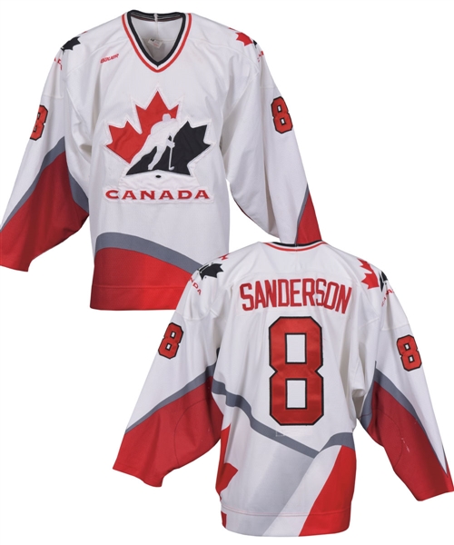 Geoff Sandersons 1996-97 IIHF World Championships Team Canada Pre-Tournament Game-Worn Jersey