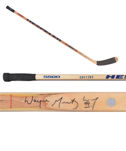Wayne Gretzky’s 1997-98 New York Rangers Signed Hespeler Game-Used Stick