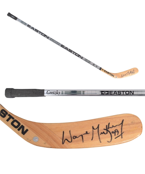 Wayne Gretzky’s Mid-1990s Los Angeles Kings Signed Easton Practice-Used Stick