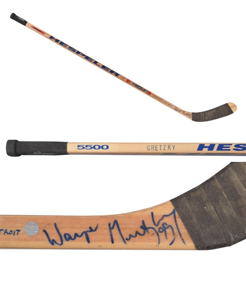 Wayne Gretzky’s April 11th 1998 New York Rangers Signed Hespeler Game-Used Stick