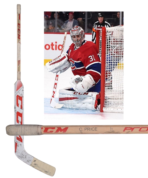 Carey Prices 2014-15 Montreal Canadiens Signed CCM Pro Game-Used Stick - Hart Memorial Trophy and Vezina Trophy Season!