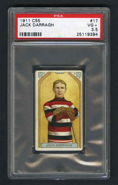 1911-12 Imperial Tobacco C55 Hockey Card #17 HOFer Jack Darragh RC - Graded PSA 3.5