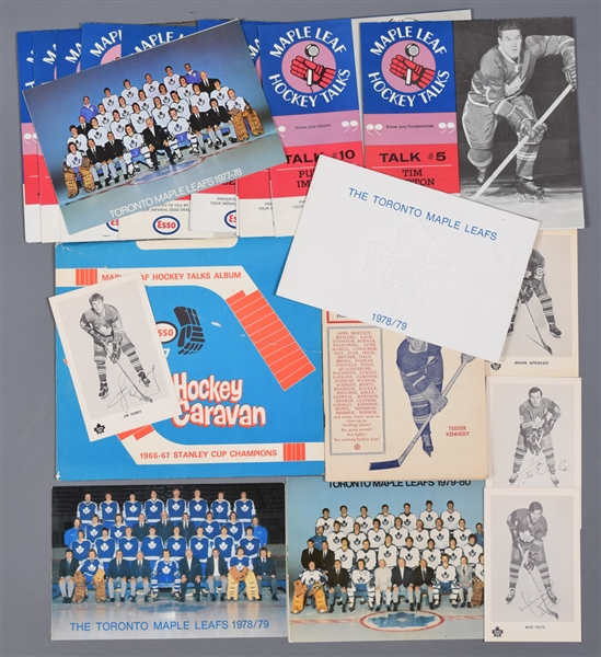 Toronto Maple Leafs and Other Teams 1960s/1990s Hockey Postcard Collection Plus 1966-67 Hockey Talks Set