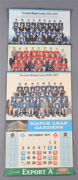 Toronto Maple Leafs 1960-61, 1971-72 and 1974-75 Maple Leaf Gardens Calendars