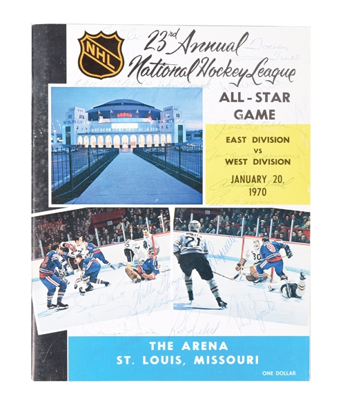 1970 NHL All-Star Game Program Team-Signed by 18 East Division All-Stars Including Orr, Howe and Hull with LOA
