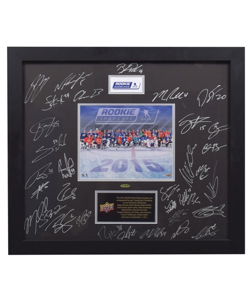 2015 NHLPA Rookie Showcase Multi-Signed Framed Display with UDA COA (21 3/4" x 24 1/2") - McDavid, Eichel, Marner, Larkin and Others