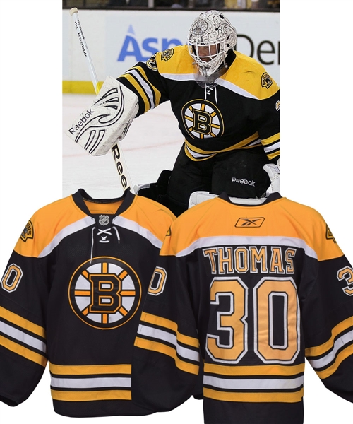 Tim Thomas 2010-11 Boston Bruins Game-Worn Playoffs Jersey - Conn Smythe and Vezina Trophy Season - Photo-Matched to First Three Rounds of Playoffs!