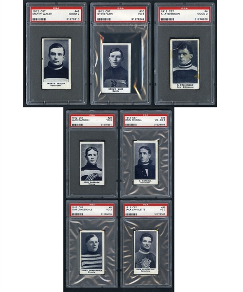 1912-13 Imperial Tobacco C57 PSA-Graded Hockey Card Collection of 7 with Darragh, Laviolette and Dunderdale