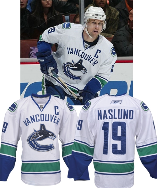Markus Naslunds 2007-08 Vancouver Canucks Game-Worn Captains Jersey with LOA - Team Repairs! - Photo-Matched!