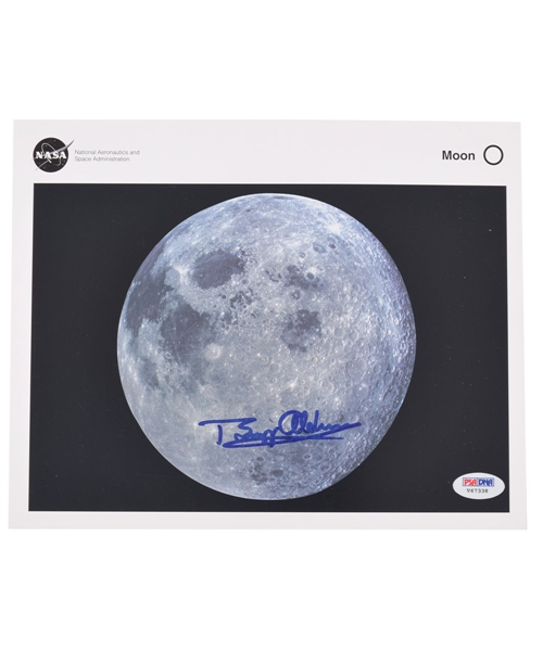 NASA Astronaut Edwin "Buzz" Aldrin Signed Moon Photo with PSA/DNA COA