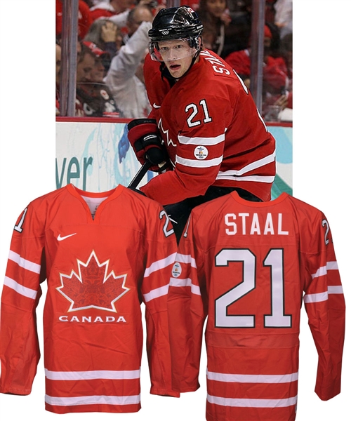 Eric Staals 2010 Winter Olympics Team Canada Game-Worn Jersey with NHLPA COA