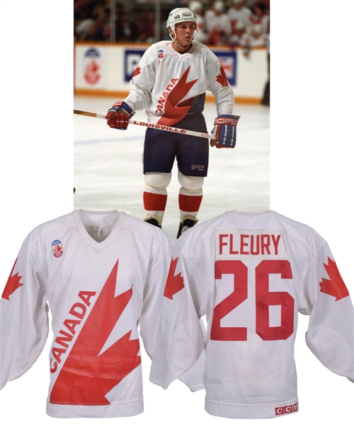 Theoren Fleurys 1991 Canada Cup Team Canada Game-Worn Pre-Tournament Jersey with COA