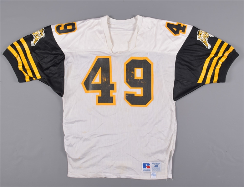 Mark Dennis Early-1990s Hamilton Tiger-Cats Game-Worn Jersey Plus Mid-to-Late-1980s Game-Worn Pants