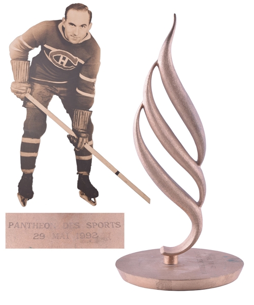 Howie Morenz Quebec Sports Hall of Fame Induction Trophy Originally Obtained from Family and Hockey Hall of Fame Display