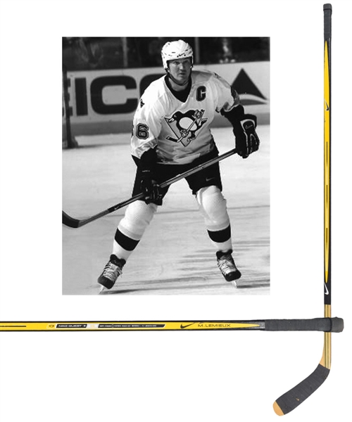 Mario Lemieuxs Early-2000s Pittsburgh Penguins Nike Quest 3 Game-Used Stick