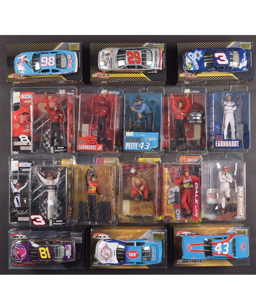 Massive Nascar Collection with RCCA Elite Nascar Diecasts (90+), Simpson Mini Helmets (15), McFarlane Figurines (25+) and Much More!