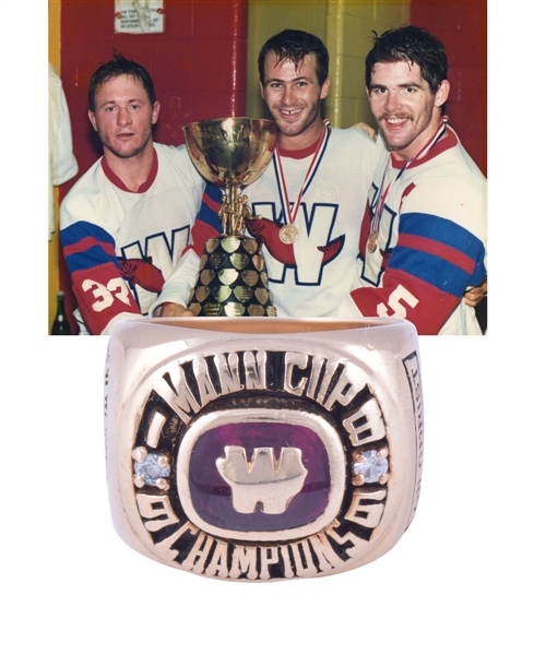 John Gilchrists 1986 New Westminster Salmonbellies Mann Cup Lacrosse Championship 14K Gold Ring with LOA