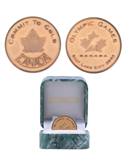 2002 Olympic Gold Coin Presented by Wayne Gretzky to Team Canada Members