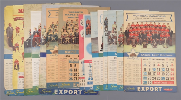 Maple Leafs Gardens 1950s/1970s Hockey Calendar Page Collection of 83